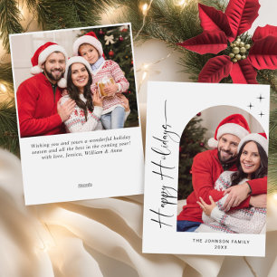 Simply Elegant Stylish 2 PHOTO Christmas Greeting Holiday Card