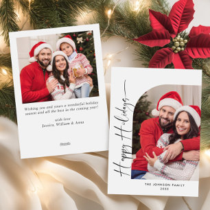 Simply Elegant Stylish 2 PHOTO Christmas Greeting Holiday Card