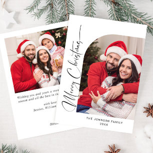 Simply Elegant Stylish 2 PHOTO Christmas Greeting Holiday Card