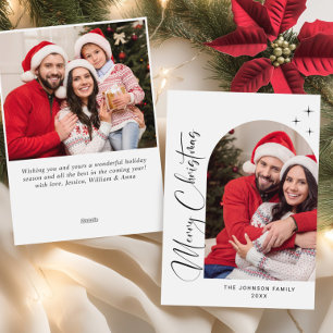 Simply Elegant Stylish 2 PHOTO Christmas Greeting Holiday Card