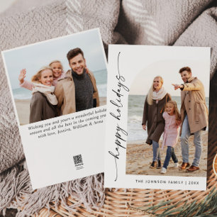 Simply Elegant Stylish 2 PHOTO Christmas Greeting Holiday Card