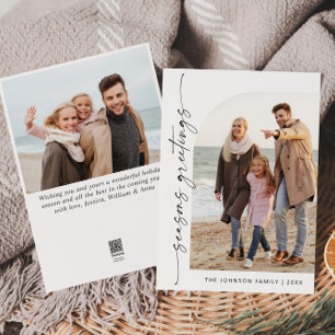 Simply Elegant Stylish 2 PHOTO Christmas Greeting Holiday Card