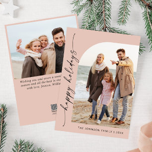 Simply Elegant Stylish 2 PHOTO Christmas Greeting Holiday Card