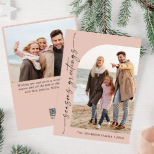 Simply Elegant Stylish 2 PHOTO Christmas Greeting Holiday Card