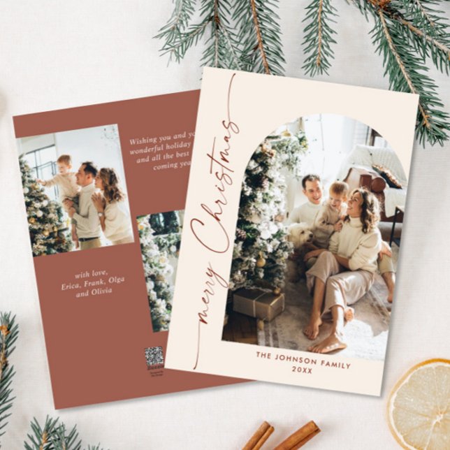 Simply Elegant Stylish 3 PHOTO Christmas Greeting Holiday Card (Creator Uploaded)