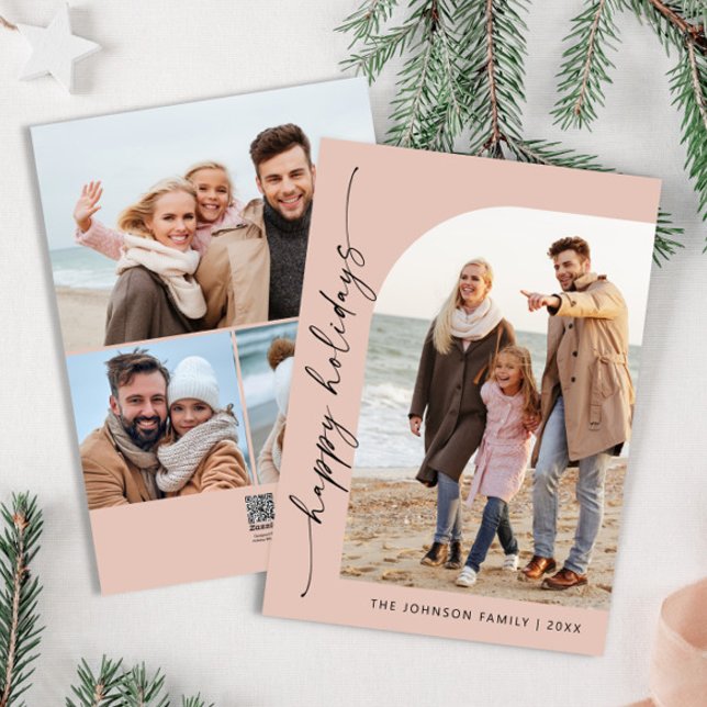 Simply Elegant Stylish 4 PHOTO Christmas Greeting Holiday Card (Creator Uploaded)