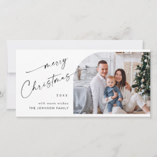 Simply Elegant Stylish 4 PHOTO Christmas Greeting Holiday Card