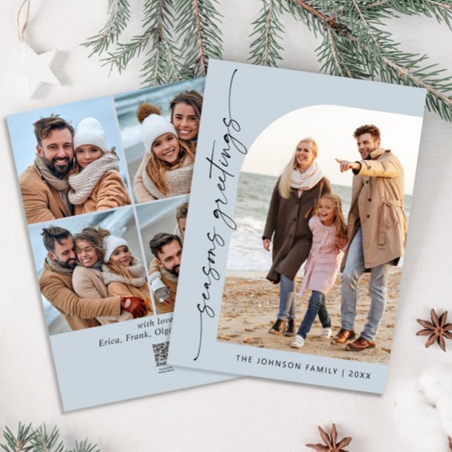 Simply Elegant Stylish 5 PHOTO Christmas Greeting Holiday Card (Creator Uploaded)
