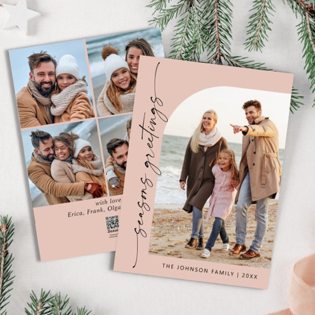 Simply Elegant Stylish 5 PHOTO Christmas Greeting Holiday Card (Creator Uploaded)