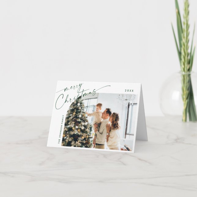Simply Elegant Stylish 7 PHOTO Christmas Greeting Holiday Card (Front)