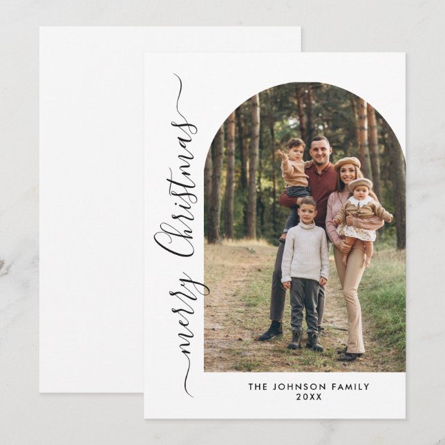 Simply Elegant Stylish PHOTO Christmas Greeting Ho Holiday Card (Front/Back)
