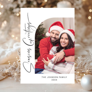 Simply Elegant Stylish PHOTO Christmas Greeting Holiday Card