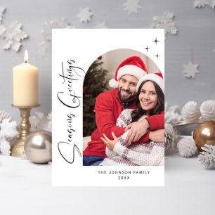 Simply Elegant Stylish PHOTO Christmas Greeting Holiday Card