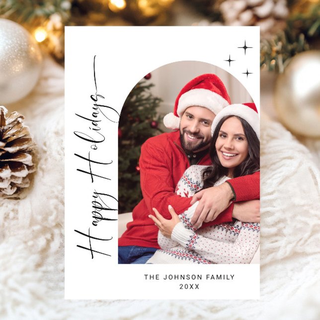 Simply Elegant Stylish PHOTO Christmas Greeting Holiday Card (Creator Uploaded)