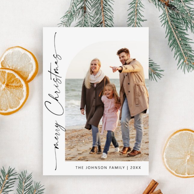 Simply Elegant Stylish PHOTO Christmas Greeting Holiday Card (Creator Uploaded)