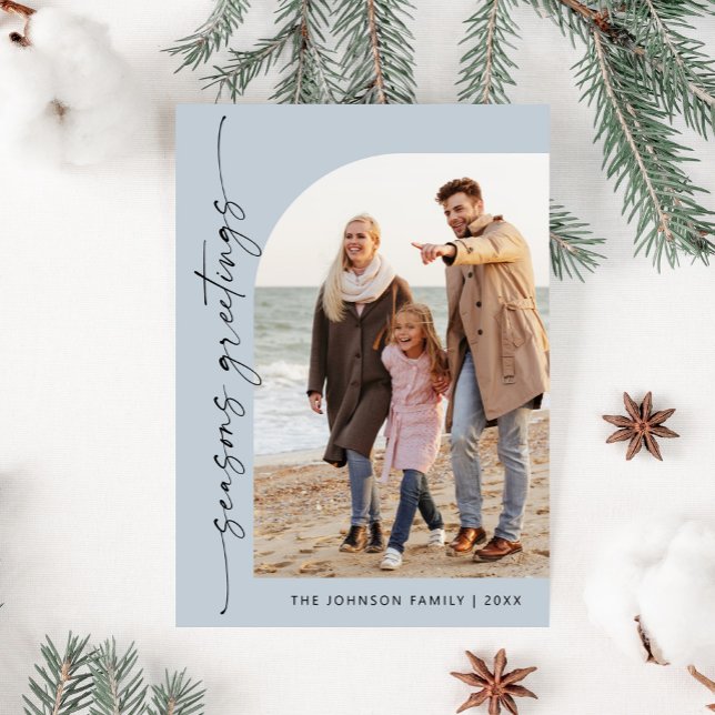 Simply Elegant Stylish PHOTO Christmas Greeting Holiday Card (Creator Uploaded)