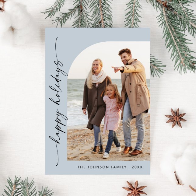 Simply Elegant Stylish PHOTO Christmas Greeting Holiday Card (Creator Uploaded)