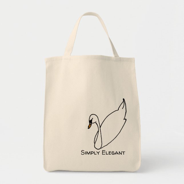 Simply Elegant Swan Tote Bag (Front)