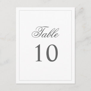 Simply Elegant Table Number Card