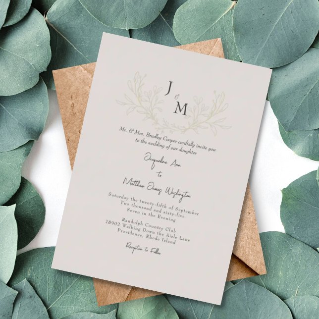 Simply Elegant Taupe Foliage Wedding Gold (Creator Uploaded)