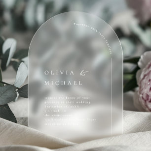 Simply Elegant Typography Modern Arch Wedding Acrylic Invitations