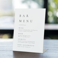 Simply Elegant Typography Modern Bar Menu Pedestal