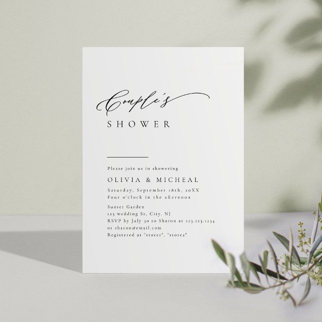 Simply Elegant Typography Modern Couples Shower Invitation (Simply Elegant Typography Modern Couples Shower In Invitation)