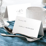 Simply Elegant Typography Modern Place Card<br><div class="desc">Elegant black and white minimalist typography design with stylish script and timeless serif font,  with couple's monogram and event date on the back,  simple and clean. Great wedding place cards for minimalist wedding,  modern wedding and classic wedding. 
See all the matching pieces in the collection.</div>