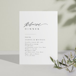 Simply Elegant Typography Modern Rehearsal Dinner Invitation