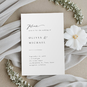 Simply Elegant Typography Modern Wedding Invitatio Invitation