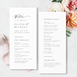 Simply Elegant Typography Modern Wedding Programme