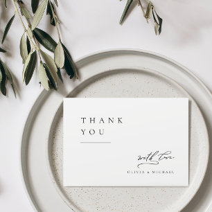 Simply Elegant Typography Modern Wedding Thank You Card