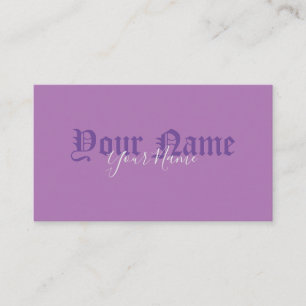 Simply elegant violet ancient letters business card