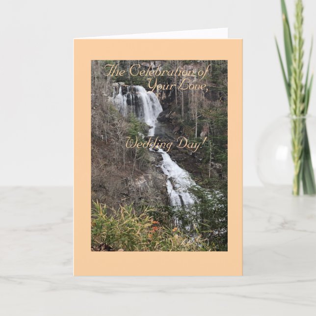 Simply Elegant, Waterfall Scenery, Wedding Card (Front)