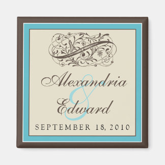 Simply Elegant Wedding Favour Magnet: aqua Magnet