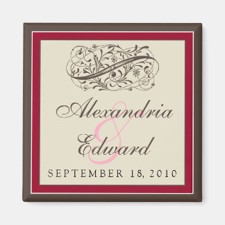 Simply Elegant Wedding Favour Magnet: cranberry Magnet