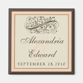 Simply Elegant Wedding Favour Magnet: peach Magnet