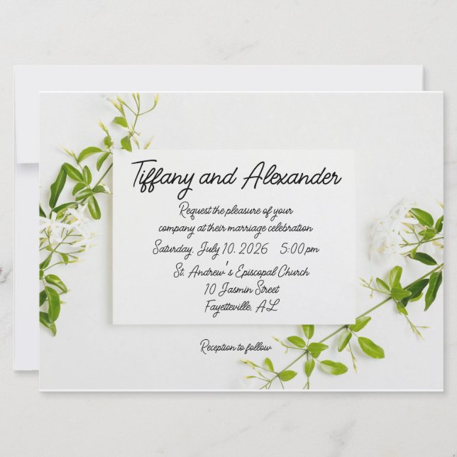 Simply Elegant Wedding Invitation (Front)