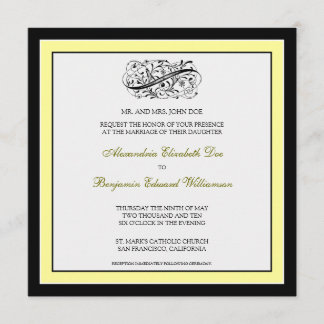 Simply Elegant Wedding Invitation (black/canary)
