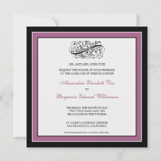 Simply Elegant Wedding Invitation (black/violet)