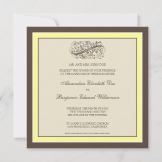 Simply Elegant Wedding Invitation (canary)