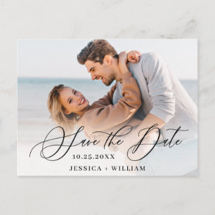 Simply Elegant Wedding Save the Date Photo Postcard