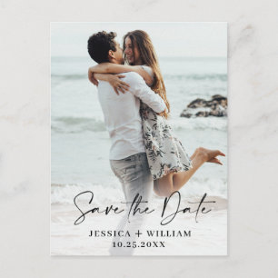 Simply Elegant Wedding Save the Date Photo Postcard