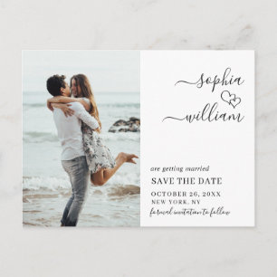 Simply Elegant Wedding Save the Date Photo Postcard