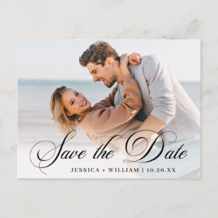 Simply Elegant Wedding Save the Date Photo Postcard