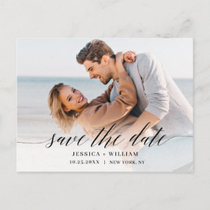 Simply Elegant Wedding Save the Date Photo Postcard