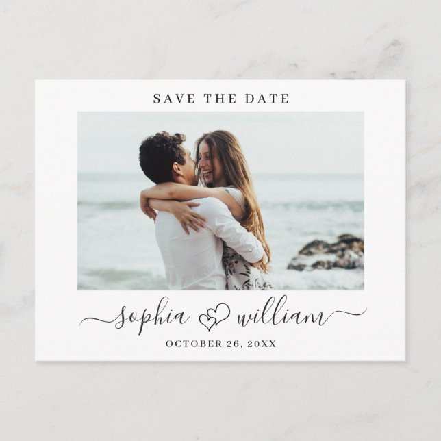 Simply Elegant Wedding Save the Date Photo Postcard (Front)