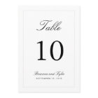 Simply Elegant Wedding Table Number Card