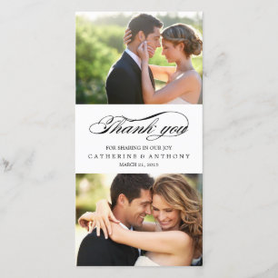 Simply Elegant Wedding Thank You - White Card