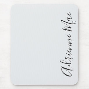Simply Elegant White Silver Personalized Mouse Pad